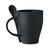 Taza reutilizable de PP con cuchara Friday - Negro