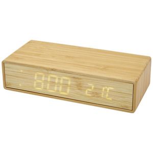Cargador inalámbrico de bambú con reloj "Minata"