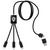 Cable de carga extensible personalizado 5 en 1 - Negro