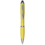Bolígrafo con stylus con acabados cromados Nash