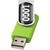 Memoria USB para gota de resina de 2 GB "Rotate" - Verde