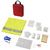 Kit de primeros auxilios de 47 piezas y chaleco reflectante de seguridad "Handies" - Rojo