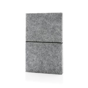 Libreta A5 tapa blanda de fieltro reciclado certificado GRS