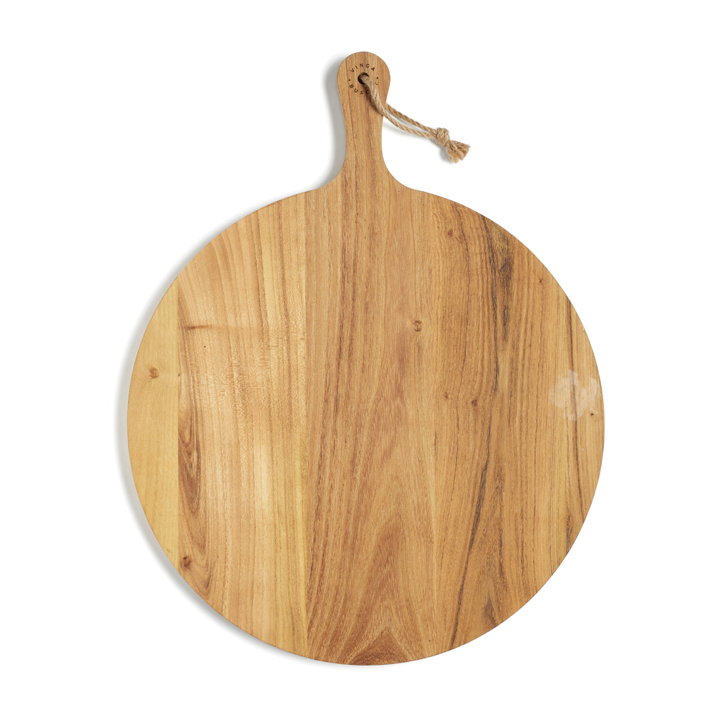 TABLA DE MADERA TECA RECTANGULAR CON AGARRADERA PARA PICAR/SERVIR