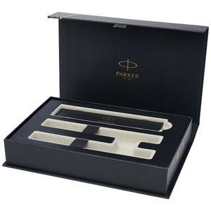 Parker set de bolígrafo y rollerball acromático con caja de regalo "IM"