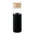 Botella vidrio con funda personalizada de 600 ml. Tinaro - Negro