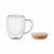 Taza de vidrio de doble pared con tapa 250 ml. Tiral