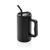 Taza personalizable de acero inox. reciclado de 800ml. Cube - Negro