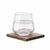 Vaso corto de cristal con posavasos de acacia Drinks