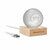 Bola de cristal con luz LED de madera de caucho LIGHT