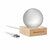 Bola de cristal con luz LED de madera de caucho LIGHT