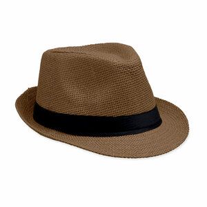 Sombrero de paja de papel con banda negra BOOWIE