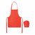 Set de delantal y gorro de cocina infantil KID CHEF - Rojo