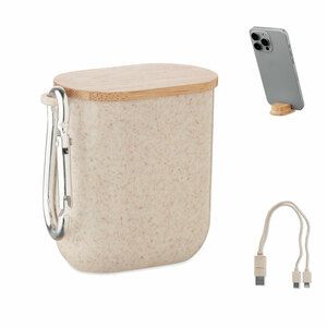 Set de cables en estuche de bambú y paja CABSTRA