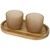 Elegante set de bandeja y vasos de madera Male - Beige
