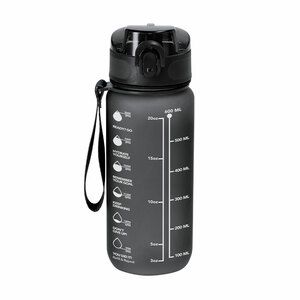 Bidón de 750 ml de RPET con apertura pulsador y asa.