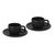 Set de tazas de cerámica con platos Freyat - Negro