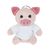 Llavero de cerdito de peluche Cernil - Blanco